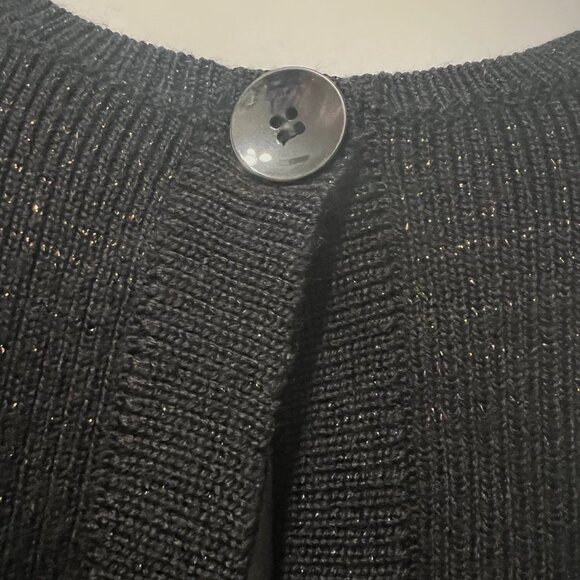 Nine West Bolero Bell Sleeves Crop Jacket/Cardigan Sweater-Black/Copper-Large - Picture 6 of 16